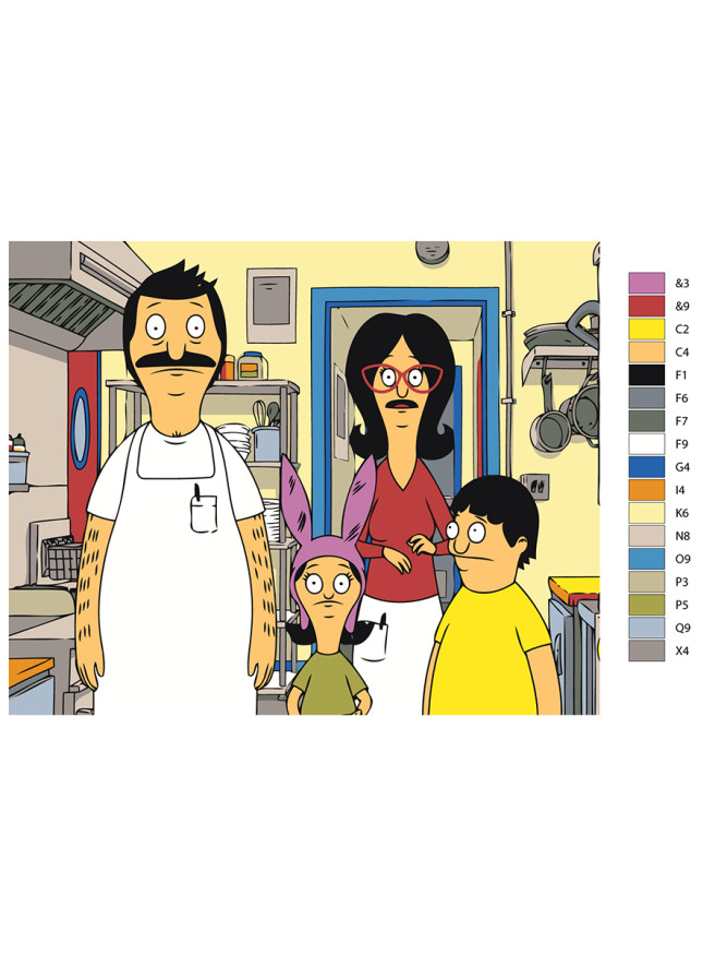 Картина по номерам &amp;quot;Мультсериал Закусочная Боба&amp;quot;