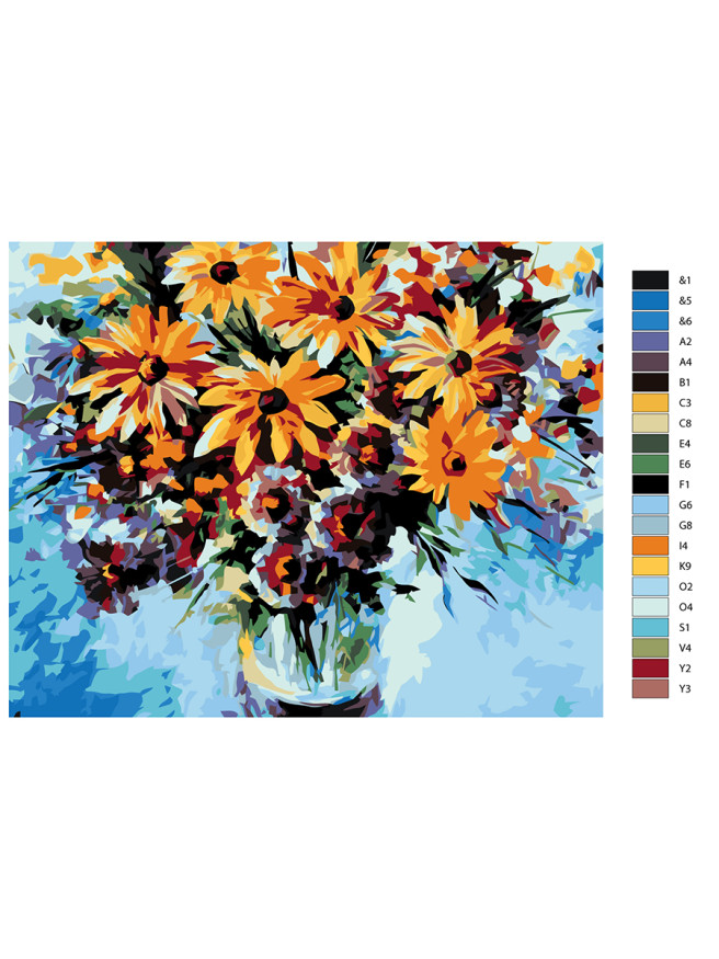 Raqamlar bo&amp;#039;yicha rasm &amp;quot;Gullar bilan vaza&amp;quot;