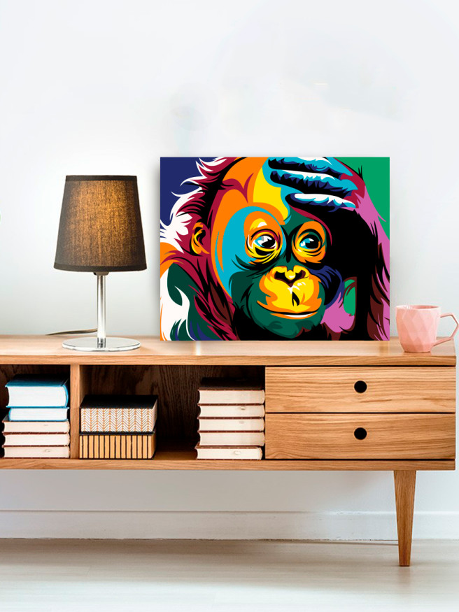 Картина по номерам &amp;quot;Цветная обезьяна&amp;quot;