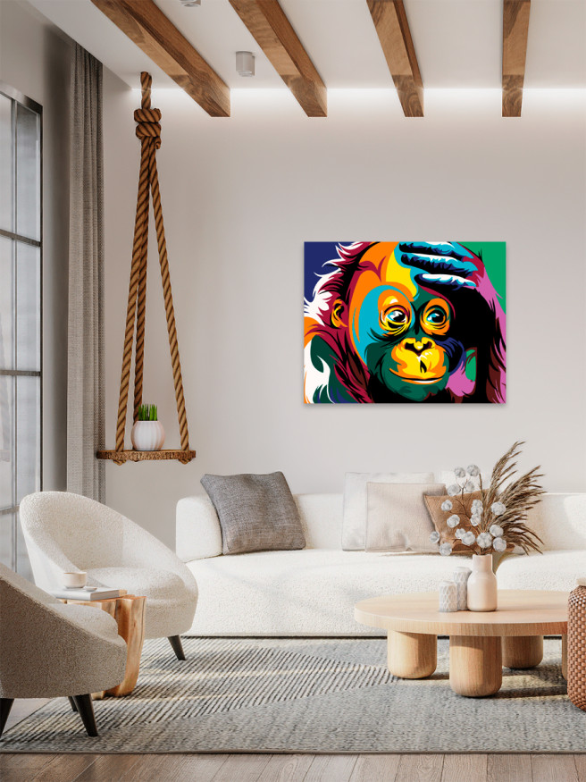 Картина по номерам &amp;quot;Цветная обезьяна&amp;quot;