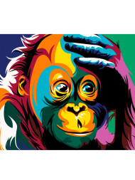Картина по номерам &amp;quot;Цветная обезьяна&amp;quot;