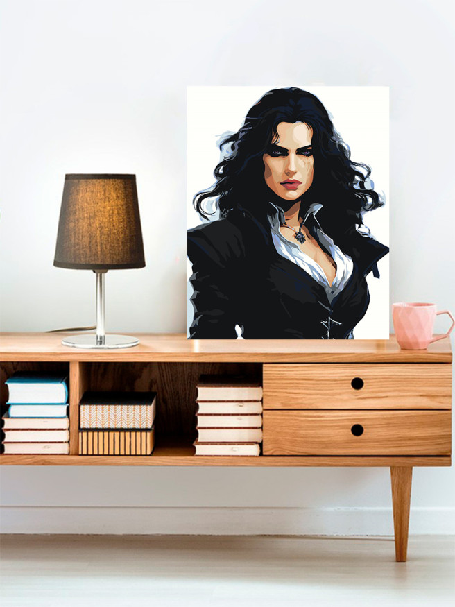 Картина по номерам &amp;quot;Девушка в чёрном&amp;quot;