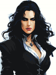 Картина по номерам &amp;quot;Девушка в чёрном&amp;quot;