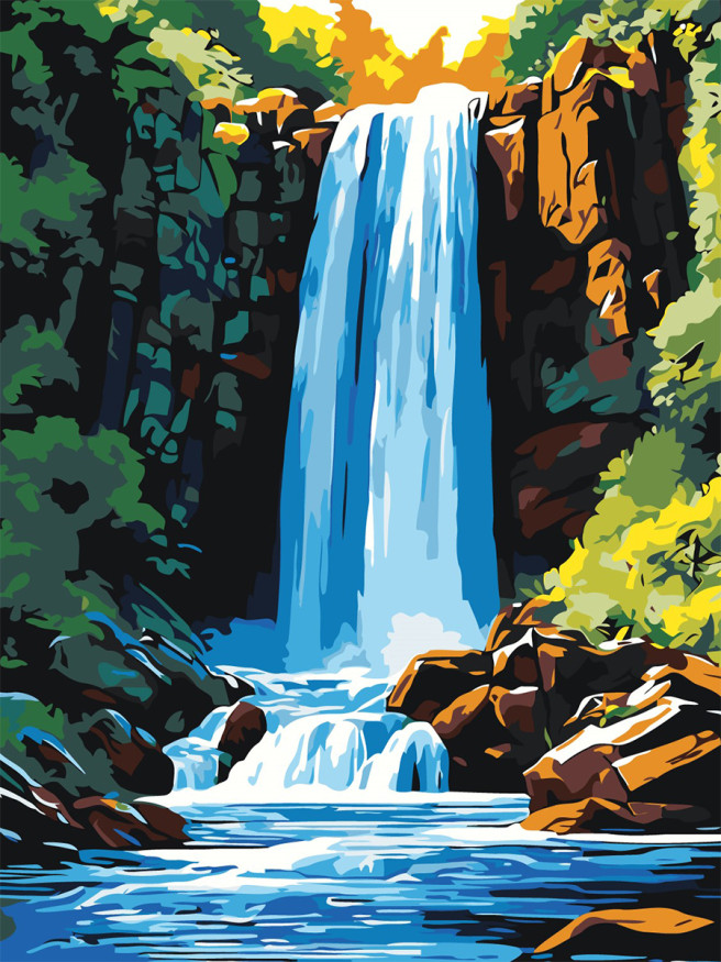 Raqamlar bo&amp;#039;yicha rasm &amp;quot;Chiroyli sharshara&amp;quot;