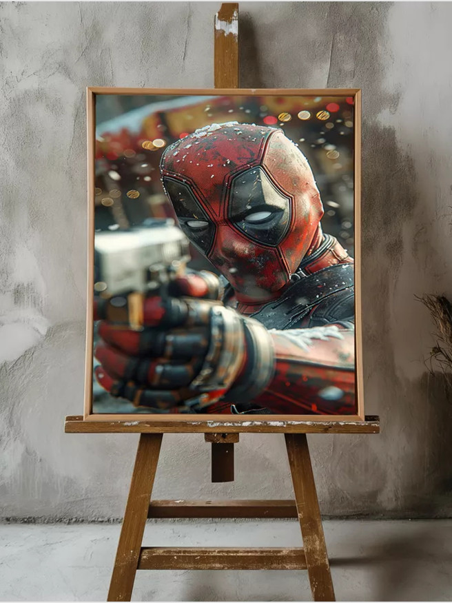 Постер на холсте &amp;quot;Дэдпул с пистолетом в руке&amp;quot;