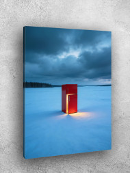 Holstga bosilgan poster "Muzli sahrodagi muzlatgich"