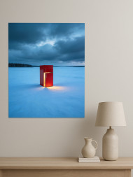 Holstga bosilgan poster "Muzli sahrodagi muzlatgich"