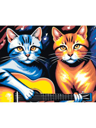 Raqamlar bo&#039;yicha rasm &quot;Musiqachi mushuklar&quot;