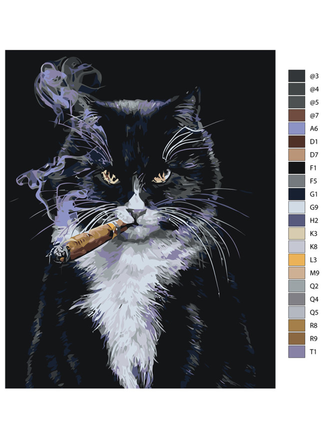 Raqamlar bo&amp;#039;yicha rasm &amp;quot;Sigaret bilan mushuk&amp;quot;