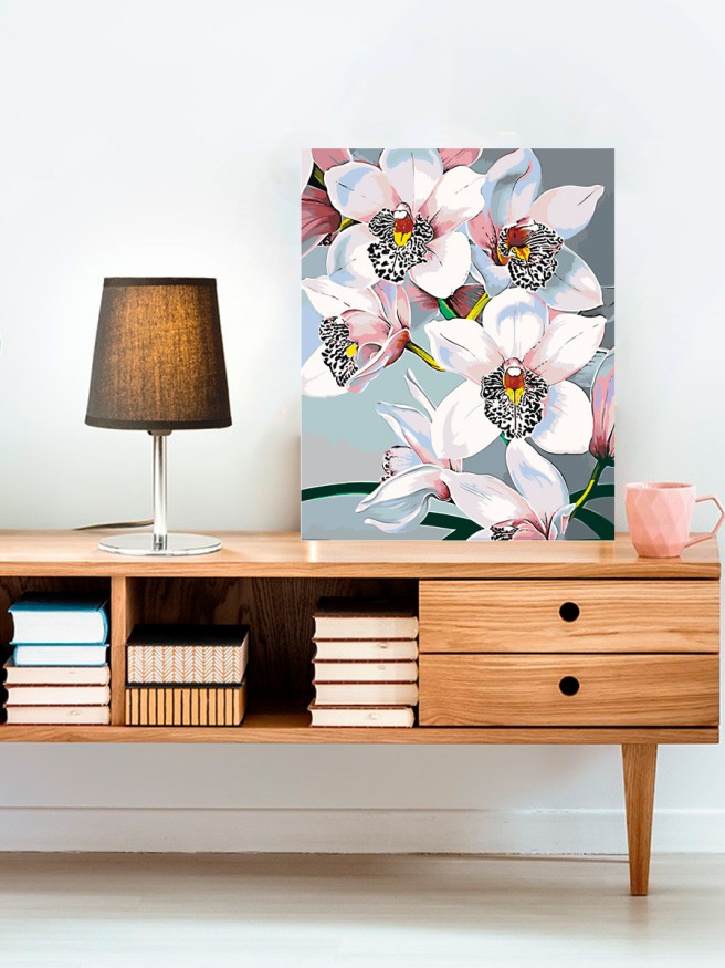 Raqamlar bo&amp;#039;yicha rasm &amp;quot;Oq orxideyalar&amp;quot;