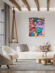 Картина по номерам &amp;quot;Девушка с телефоном и в очках&amp;quot;