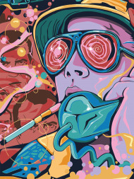 Картина по номерам &amp;quot;Девушка с телефоном и в очках&amp;quot;