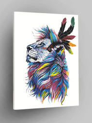 Raqamlar bo'yicha rasm "Tuklar bilan sher"