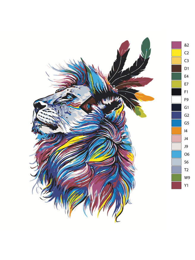 Raqamlar bo&amp;#039;yicha rasm &amp;quot;Tuklar bilan sher&amp;quot;