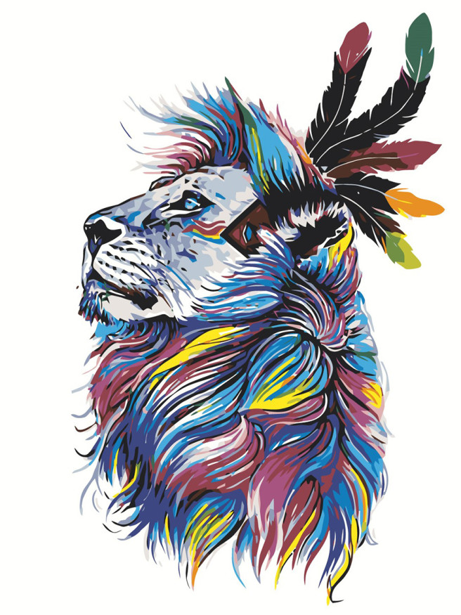 Raqamlar bo&amp;#039;yicha rasm &amp;quot;Tuklar bilan sher&amp;quot;