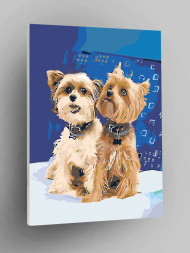 Raqamlar bo'yicha rasm "Ikki it"