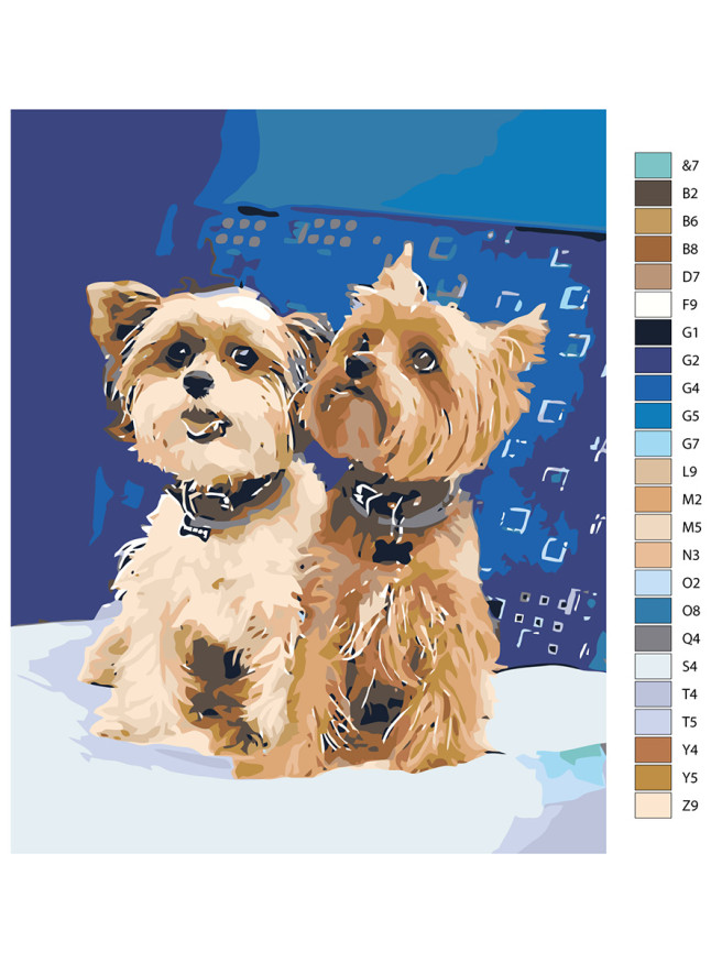 Raqamlar bo&amp;#039;yicha rasm &amp;quot;Ikki it&amp;quot;