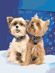 Raqamlar bo'yicha rasm "Ikki it"