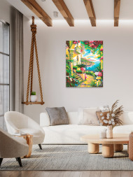 Raqamlar bo'yicha rasm "Dengiz oldidagi uy"