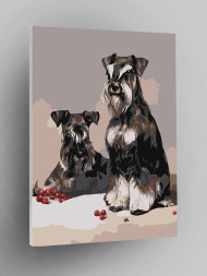 Raqamlar bo&#039;yicha rasm &quot;Bir juft it&quot;