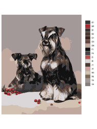 Raqamlar bo&#039;yicha rasm &quot;Bir juft it&quot;