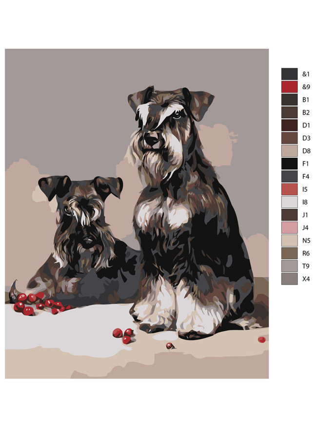 Raqamlar bo&amp;#039;yicha rasm &amp;quot;Bir juft it&amp;quot;