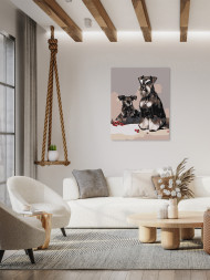 Raqamlar bo&#039;yicha rasm &quot;Bir juft it&quot;