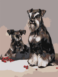 Raqamlar bo&#039;yicha rasm &quot;Bir juft it&quot;