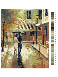 Картина по номерам &amp;quot;Пара под зонтом&amp;quot;