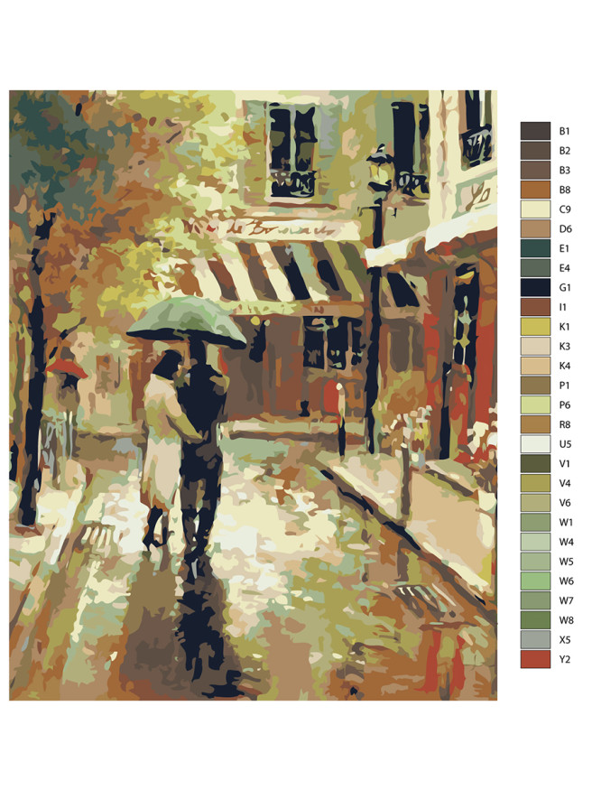 Картина по номерам &amp;quot;Пара под зонтом&amp;quot;