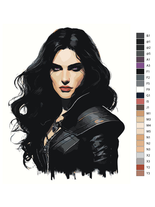 Картина по номерам &amp;quot;Красивая брюнетка&amp;quot;