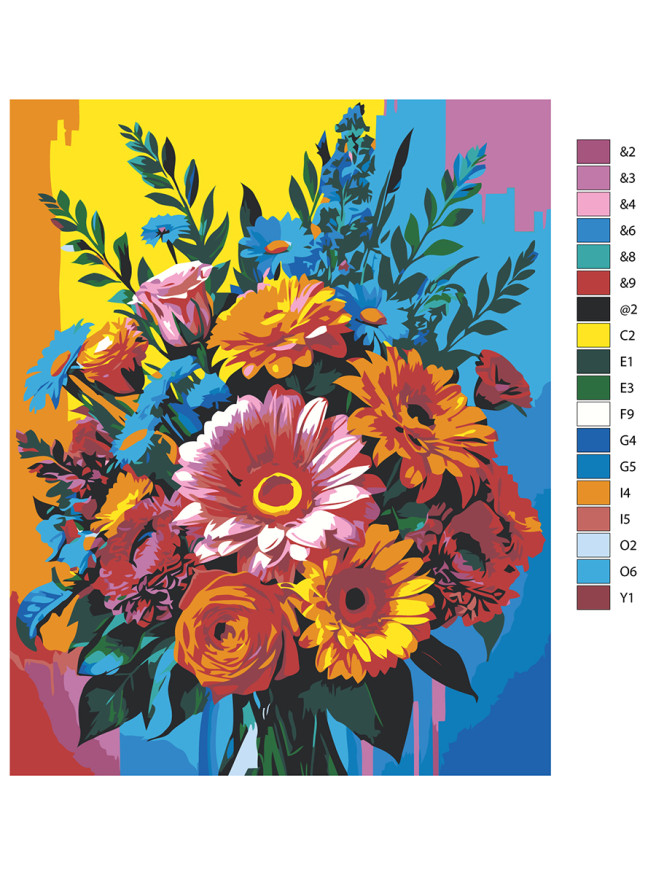 Картина по номерам &amp;quot;Красивый букет цветов&amp;quot;