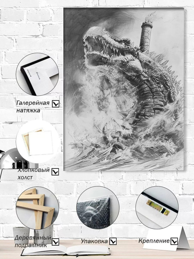 Постер на холсте &amp;quot;Паровой дракон из глубин&amp;quot;