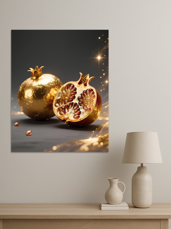 Постер на холсте &amp;quot;Золотой гранат с зернами&amp;quot;