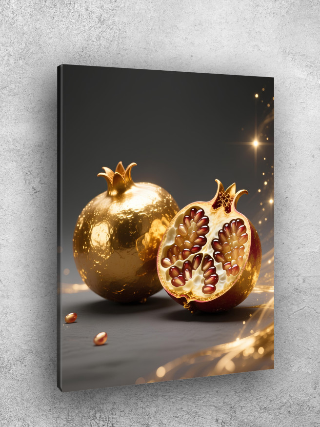 Постер на холсте &amp;quot;Золотой гранат с зернами&amp;quot;