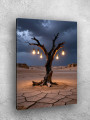 Постер на холсте &amp;quot;Дерево с лампами в пустыне&amp;quot; 