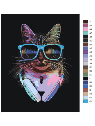 Картина по номерам &amp;quot;Котик в очках&amp;quot;