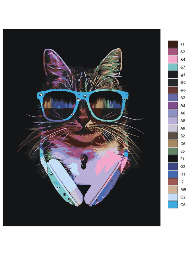 Raqamlar bo&amp;#039;yicha rasm &amp;quot;Ko&amp;#039;zoynakli mushuk&amp;quot;