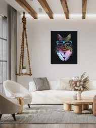 Картина по номерам &amp;quot;Котик в очках&amp;quot;