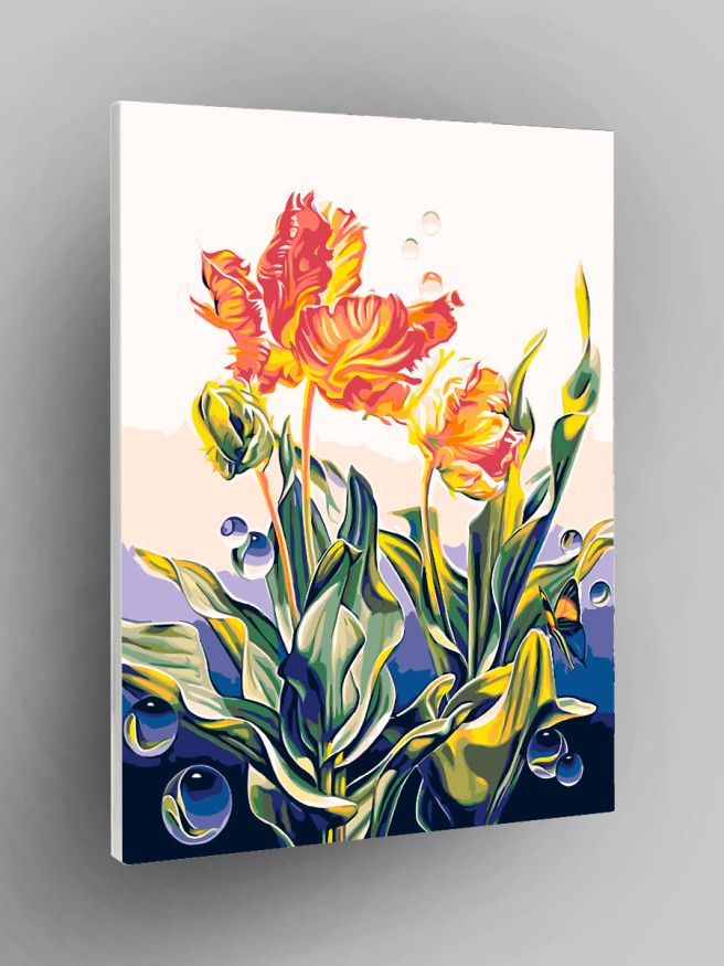 Картина по номерам &amp;quot;Огненные цветы&amp;quot;