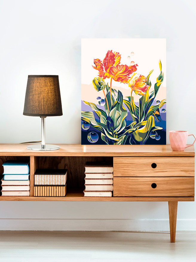 Картина по номерам &amp;quot;Огненные цветы&amp;quot;