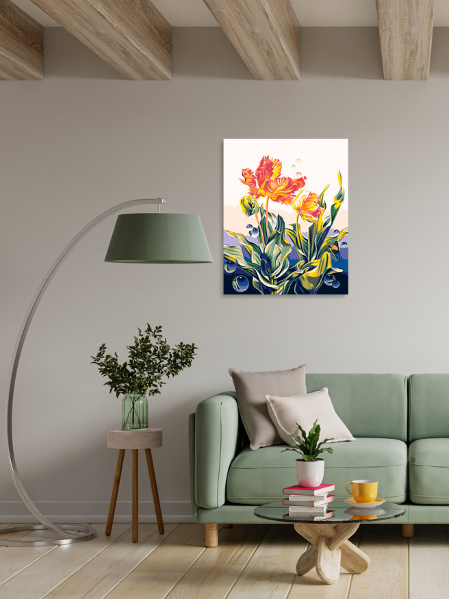 Картина по номерам &amp;quot;Огненные цветы&amp;quot;