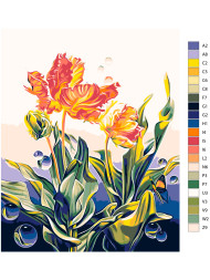Картина по номерам &amp;quot;Огненные цветы&amp;quot;