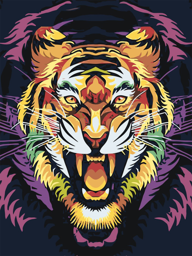 Raqamlar bo&amp;#039;yicha rasm &amp;quot;G&amp;#039;azablangan yo&amp;#039;lbars&amp;quot;