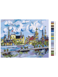 Картина по номерам &amp;quot;Вид на здания города&amp;quot;