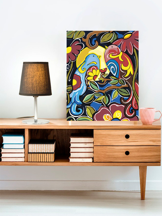 Raqamlar bo&amp;#039;yicha rasm &amp;quot;Filialdagi qushlar&amp;quot;