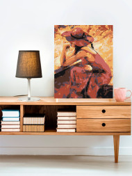 Картина по номерам &amp;quot;Женщина в красном&amp;quot;