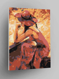 Картина по номерам &amp;quot;Женщина в красном&amp;quot;