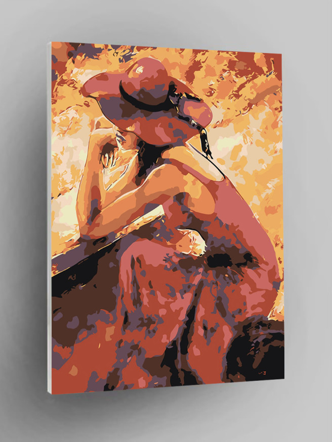 Raqamlar bo&amp;#039;yicha rasm &amp;quot;Qizil kiyimdagi ayol&amp;quot;