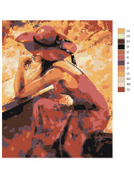 Картина по номерам &amp;quot;Женщина в красном&amp;quot;